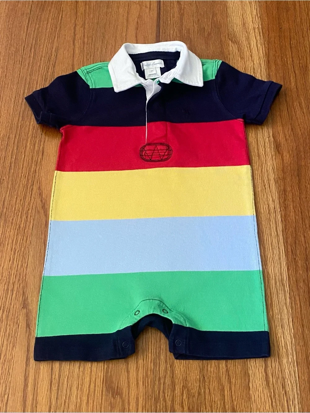 Ralph Lauren Striped Multi Color Rugby Romper